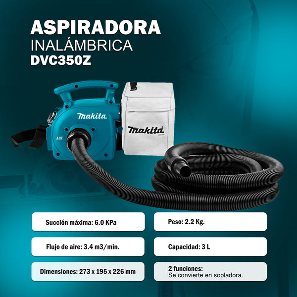Aspiradora inalámbrica DVC350Z - Makita
